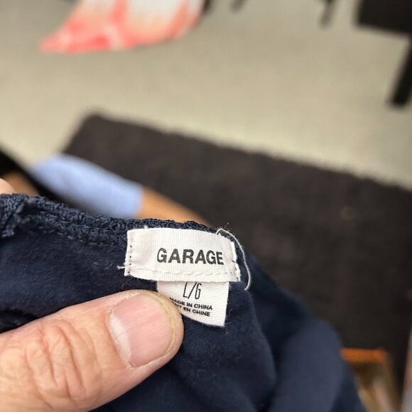 Garage Lace Dress Women Size Large L Navy Blue Party Cocktail 1/2 Back Zipper - Picture 4 of 9